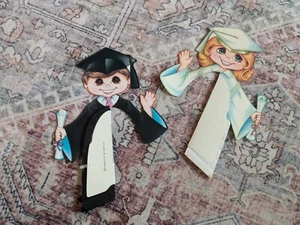 TWO Vintage 80s Graduation Table Decoration Honeycomb Crepe Paper Beistel Co. - Picture 1 of 6