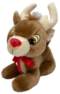 Peluche de Noël 9" vintage Applause Rudolph le renne au nez rouge - Photo 1 sur 12