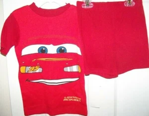 Disney Pixar Cars Red White Short Pajama PJ 2 Piece Set Boys Size 4 NWT - Picture 1 of 1