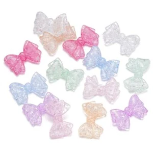 10pcs/lot Bowknot Acrylic Beads Transparent Loose Spacer Beads for Diy Jewelry - Picture 1 of 21