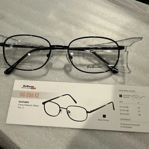 OnGuard OG-086 BLK 55-19-145 Black Metal Full Rim Eyeglasses Frame QM86 - Picture 1 of 5