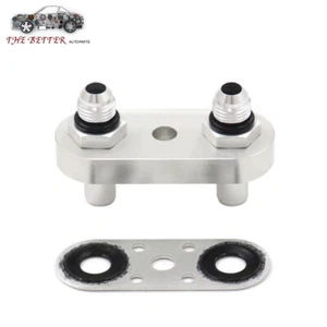 Transmission Cooler Line Adapter Plate with 6AN Fittings Seal 6L80E 6L90E 8L90E - Picture 1 of 8