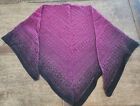 Purple Tones Triangle Shawl - Mercised Cotton, Handmade ,crochet | New