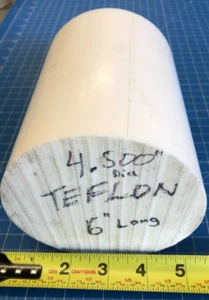 Barra redonda/buje de plástico mecanizable TEFLÓN VARILLA PTFE 4,5" OD x 6" OAL - Imagen 1 de 7