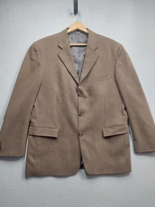 Andrew Fezza Fusion Blazer Mens 43R Chocolate Brown Faux Suede Sports Coat - Picture 1 of 6