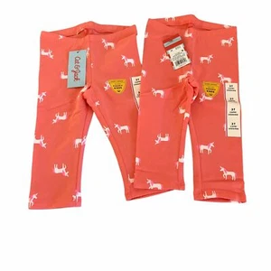 NWT Cat and Jack Unicorn Leggings Toddler Lot of 2 Pink Pants Pull On 3T - Picture 1 of 11