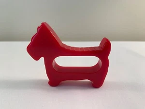 Anillo de servilleta rojo brillante baquelita/catalina escocesa perro - Imagen 1 de 9