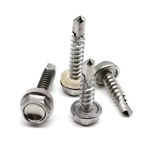 10pz M4.2-M6.3 410 Acciaio Inox Esterno Flangia Testa Trapano Coda Auto - Foto 1 di 6
