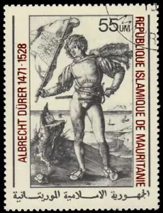 MAURITANIA 409 - "Mercenary with Flag" by Albrecht Durer (pa4304) - Picture 1 of 1