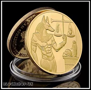 ANUBIS EGYPTIAN GOD & PYRAMID - COLLECTORS COIN MEDALLION - HISTORIC (CN22) - Picture 1 of 4