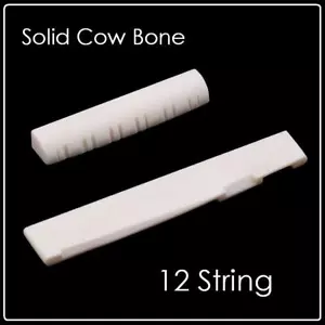 AHC BONE NUT and SADDLE Set for 12 String Acoustic Guitar - UNIVERSAL FIT - Picture 1 of 3