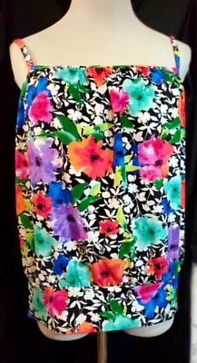 Новый с Ярлыками Maxine Of Hollywood танкини плавать верхний многоцветный цветочный тропический - размер 6 - Изображение 1 из 4