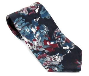 Surrey Herren Polyester Krawatte Blumenmuster schwarz türkis rot grau Made in USA 57" x 3,75" - Bild 1 von 7