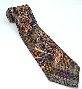 Charles Jourdan ~ Paisley/Plaid Unique Design ~ All Silk ~ Made in Italy ~ 57x4 - Picture 1 of 3