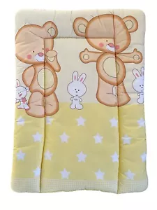 Baby Changing Mat 100% Cotton Padded Soft Nursery For Unit Bunny Yellow - Picture 1 of 1