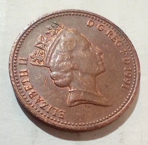 1 One Penny 1991 UK GB Coin British Portcullis Nonmagnetic - Picture 1 of 2