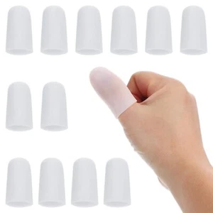 1.6" Silicone Gel Finger Cots 12 Pcs Support Fingertips Sleeve Protector Thum... - Picture 1 of 7