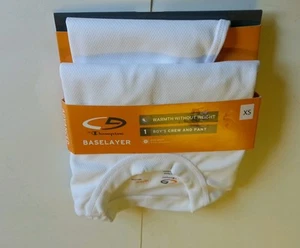 Boys Champion Brand White L S Crew Neck Shirt and Pant Set Baselayer Size XS - Picture 1 of 3