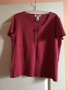 SAKS Fifth Ave Real Clothes Silk Blend Beautiful Short Sleeve Size L Sweater - Picture 1 of 9