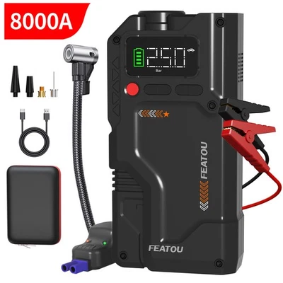 8000A Auto Starthilfe Jump Starter Ladegerät Powerbank KFZ mit Luftkompressor DE - Bild 1 von 4
