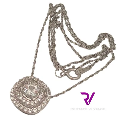 Colar pingente JWBR Jane Seymour prata esterlina diamante e topázio 18" - Imagem 1 de 4