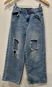 Exarus Girls Wife Leg Distressed Jeans Size: 10 - Picture 1 of 4
