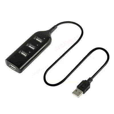 Adattatore PC Portatile Espansione Sdoppiatore Multi HUB Alta Velocità 4 Porte USB 2.0 Nero - Immagine 1 di 4