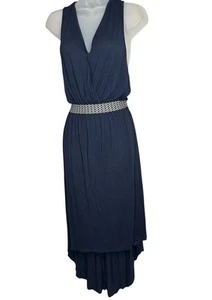 Vestido sin mangas Francesca's cubierta de natación alto bajo azul marino grande tejido elástico - Imagen 1 de 10