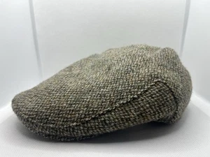 Failsworth Stornoway Harris Tweed Flat Cap 7 1/4 Green Wool Scally Newsboy Peaky - Picture 1 of 15