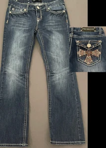 Premiere Jeans by Rue 21 Damen 7/8 Short Low Rise Bootcut Embellished Cross - Bild 1 von 17