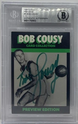 1991 1992 Cousy Collection Bob Cousy #1 Autograph Auto Beckett BGS BAS CELTICS - Image 1 of 2