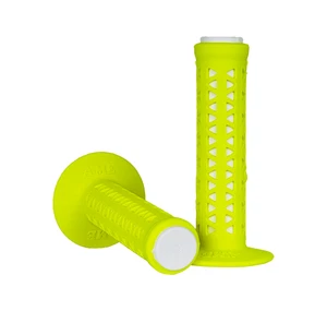 Empuñaduras de BMX AME Old School Unitron doble color amarillo neón sobre blanco GT SE Skyway - Imagen 1 de 1