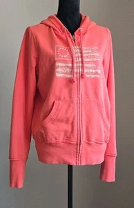 Ralph Lauren Polo Jeans Co Hoodie Zip Embroidered Flag Detail XL Vintage Orange - Picture 1 of 3