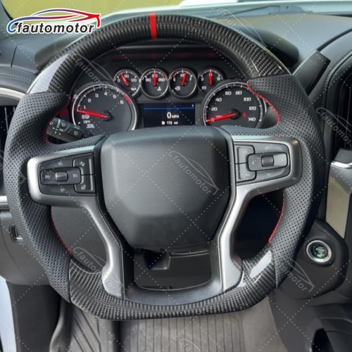 Real Carbon Fiber Steering Wheel for Chevrolet Silverado 1500 2500 3500 ...