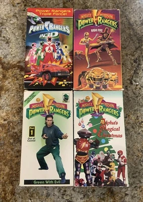 Lot of 4 VHS POWER RANGER MIGHTY MORPHIN Alpha’s Magical Christmas 3-D - Image 1 of 3