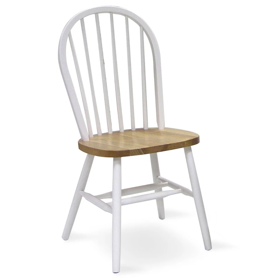 International Concepts Spindleback Windsor Dining Chair in Natural and White Finish