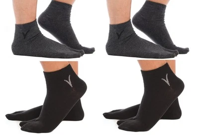 Calcetines de algodón Tabi con puntera en V - Diseño de punta dividida para hombres y mujeres 4 pares... Foto 1 de 4