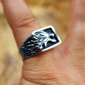 Ägyptische Handarbeit Sterling Silber 925 Band Schmuck Adler Herren Ring__Größe 11,5 - Bild 1 von 8