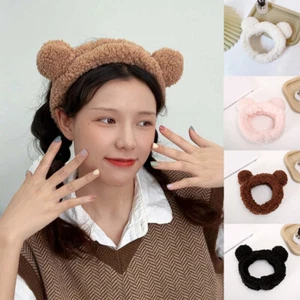 Cerchietto Orecchie Orso Donna Ragazza per Trucco Lavaggio Fascia Capelli Peluche Accessori Capelli - Foto 1 di 17