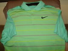 Nike Dri-FIT Tiger Woods Striped Golf Polo Shirt Green DR5318-363 Medium