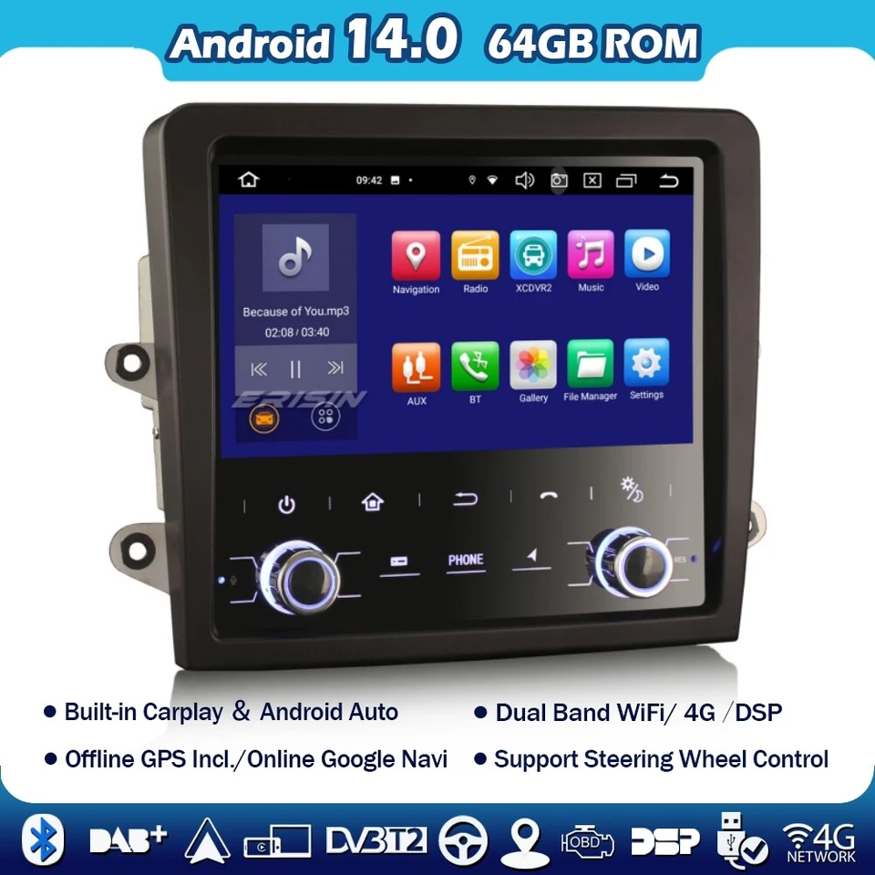 8-Kern Android 14 DAB+Autoradio GPS Navi CarPlay Porsche Cayman/Boxster/718/914 - Bild 1 von 4