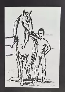 Pablo Picasso Studie für Jungen, der ein Pferd führt montierter Offset mit Lithographie 1972 - Bild 1 von 5
