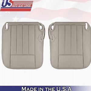 2003 to 2005 For Lincoln Town Car Driver Passenger Bottom Leather Covers Gray