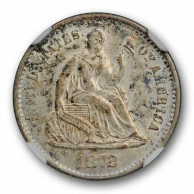 1872-S Above Bow Liberty HALF DIME *NGC MS 62* Great Toning *SUPER FAST SHIPPING - Image 1 of 4