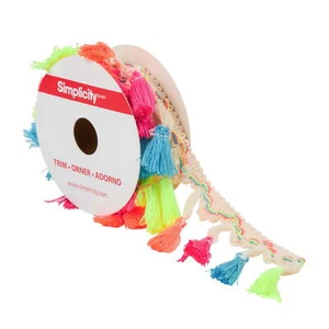 Trim, 1 7/8 inch Rainbow Tassel Fringe Trim Great for Apparel, 1 Yard, 1 Each - Picture 1 of 6