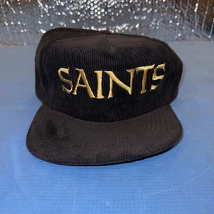 De colección New Orleans Saints StarLine NFL Pana Snapback Sombrero Ajustable Negro - Imagen 1 de 2