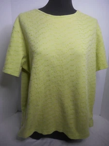 Vtg Classic Elements Women's Sz 16-18W Green Short Sleeve Pull-Over Blouse READ - Picture 1 of 16