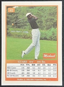 1990-91 SKY BOX MICHAEL JORDAN GOLF CARD #41 BLANK FRONT ERROR - Picture 1 of 2