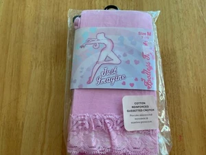 NUEVAS MEDIAS SIN PIES JUST IMAGINE TALLA 7 - 10 ROSA NAILON SPANDEX ENCAJE BAILE - Imagen 1 de 3