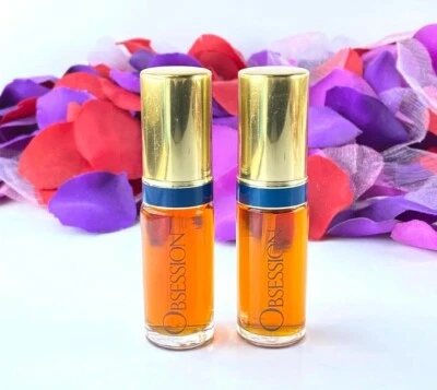 Calvin Klein Obsession (Lote de 2) Colonia (.33oz) Spray de Viaje Vintage *NUEVO*  Foto 1 de 4